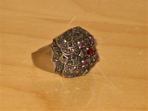 Vintage sterling silver domed - silver,
