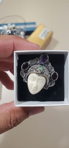 925 sterling silver carved - 925,