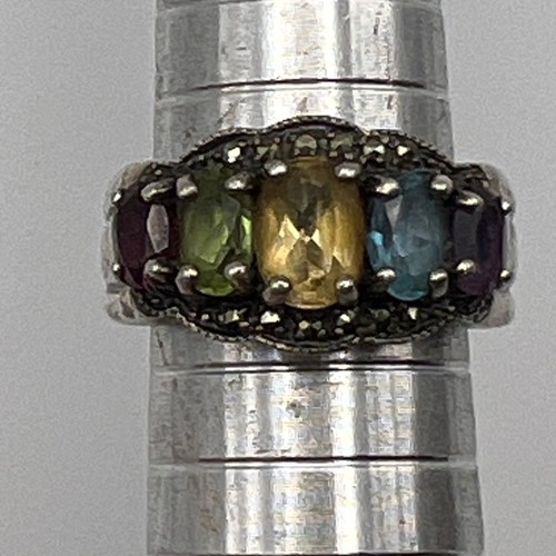Sterling silver ring - sterling, garnet