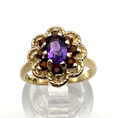 10k yellow gold amethyst/