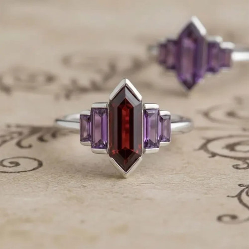 Garnet amethyst gemstone art - garnet,