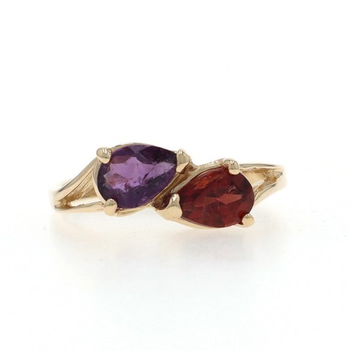 Yellow gold amethyst - amethyst, garnet
